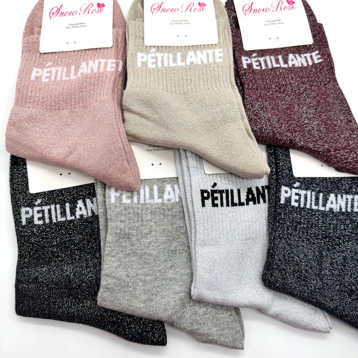 Chaussettes à Paillettes à Message " Pétillante "