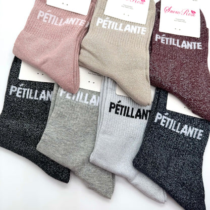 Chaussettes à Paillettes à Message " Pétillante "
