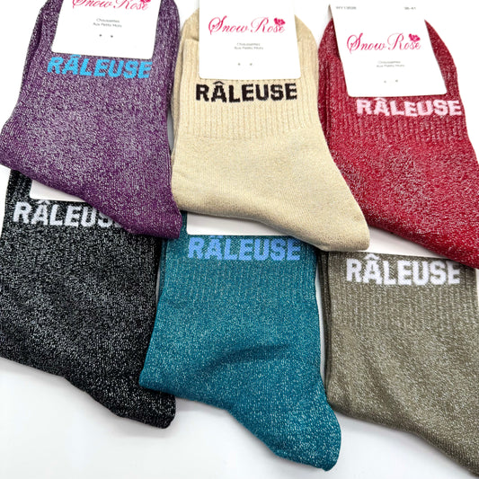 Chaussettes à Paillettes à Message " Râleuse "