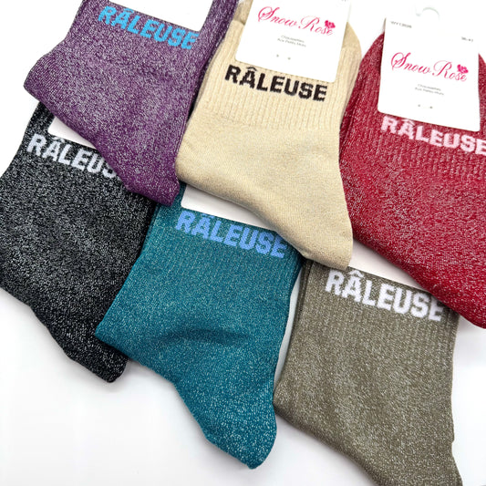 Chaussettes à Paillettes à Message " Râleuse "