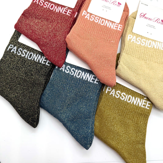 Chaussettes à Paillettes à Message " Passionnée "