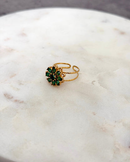 Bague anti stress Fleur Vert
