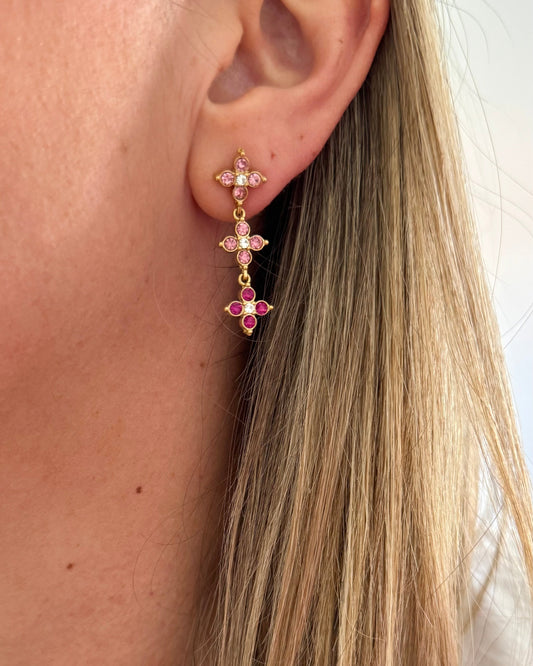 Boucles d'oreilles Princesse rose