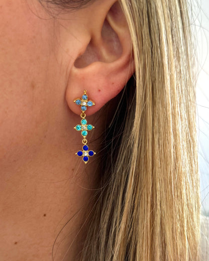 Boucles d'oreilles Princesse bleu