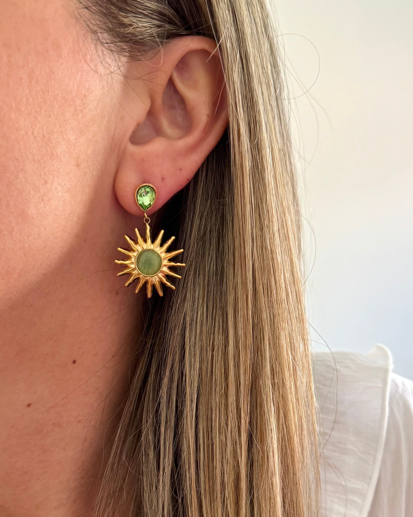 Boucles d'oreilles Sun vert