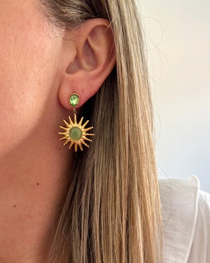 Boucles d'oreilles Sun vert