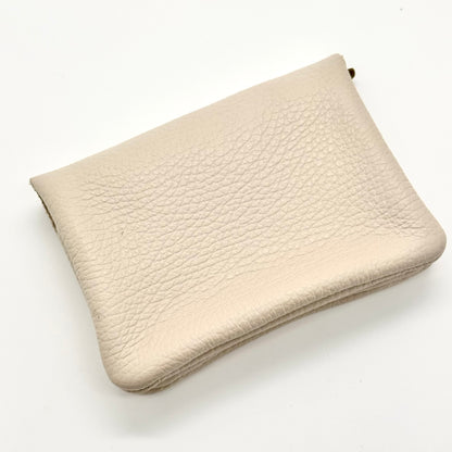 Porte-monnaie en cuir véritable beige