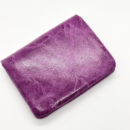 Porte-monnaie en cuir véritable lisse violet