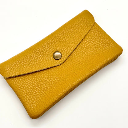 Porte-monnaie en cuir véritable vert olive