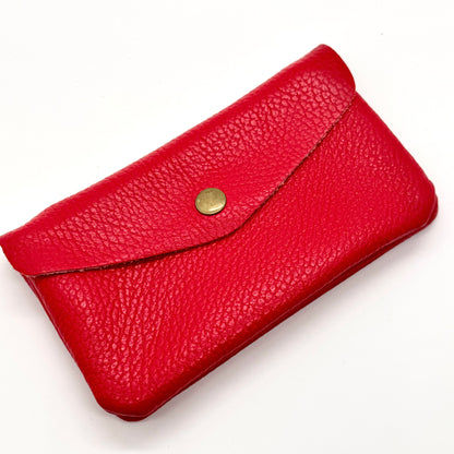 Porte-monnaie en cuir véritable rouge