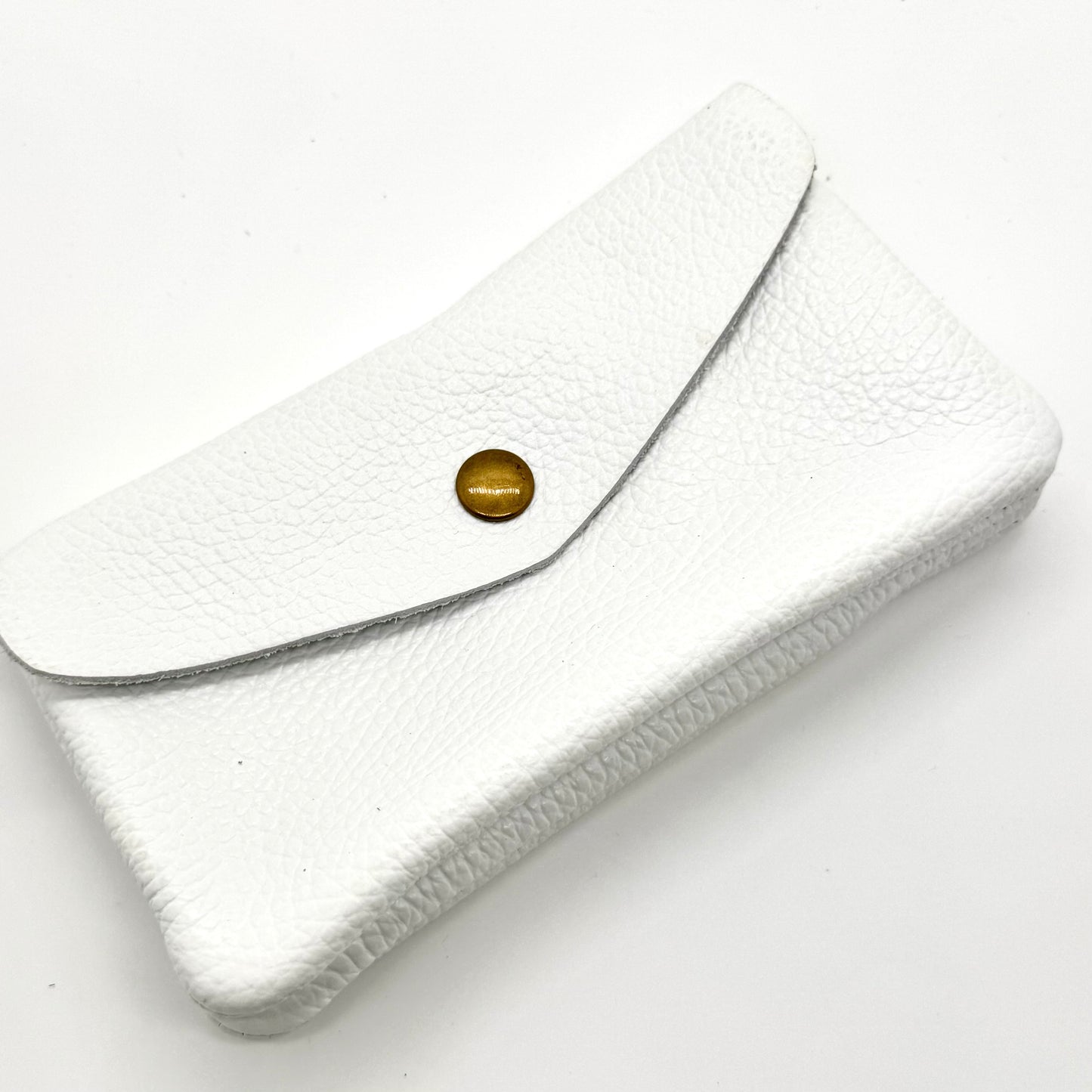 Porte-monnaie en cuir véritable blanc
