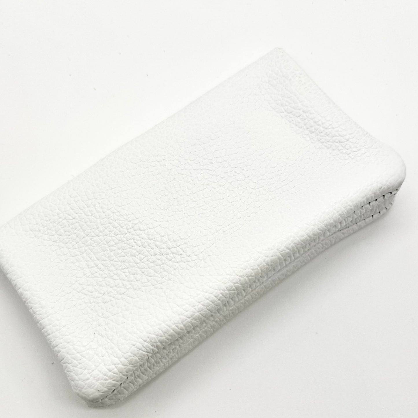 Porte-monnaie en cuir véritable blanc
