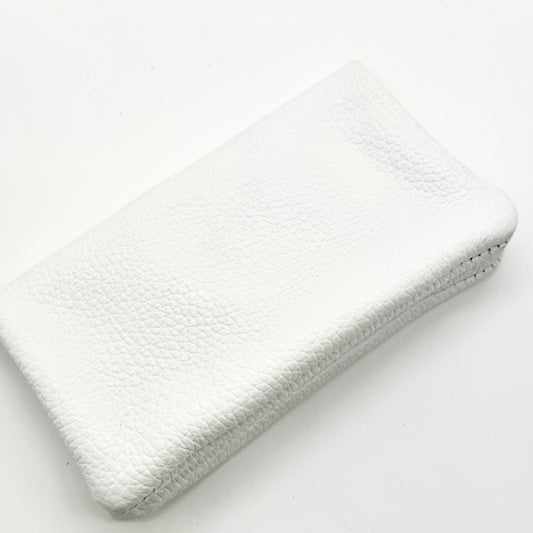 Porte-monnaie en cuir véritable blanc