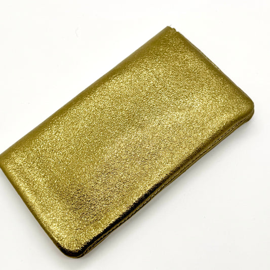 Porte-monnaie en cuir véritable irisé kaki