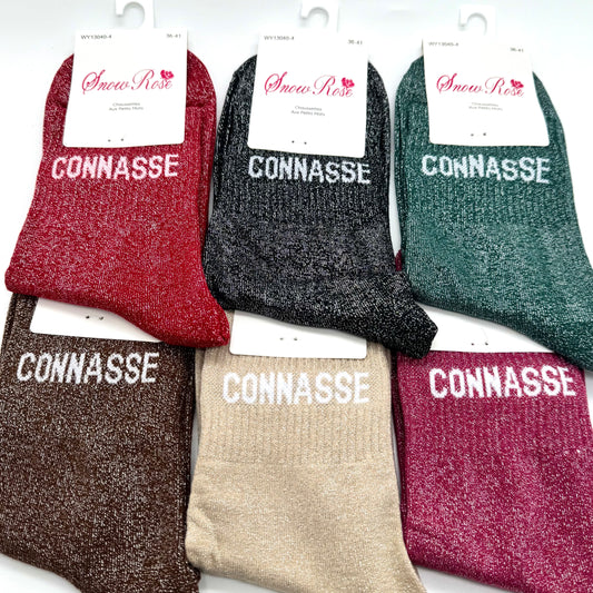 Chaussettes à Paillettes à Message " Connasse "