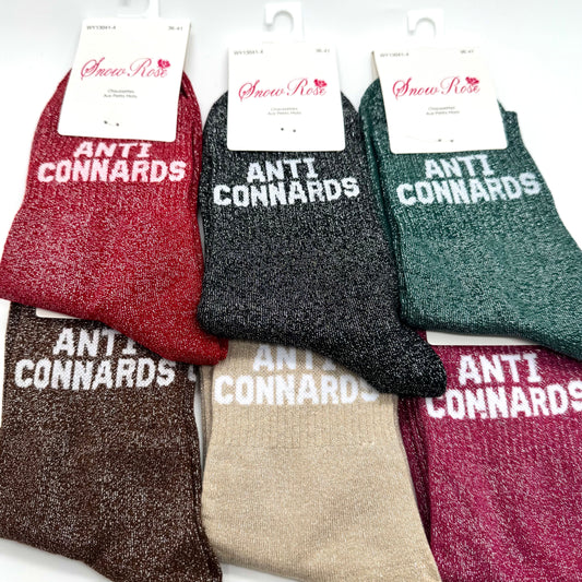 Chaussettes à Paillettes à Message " Anti connards "