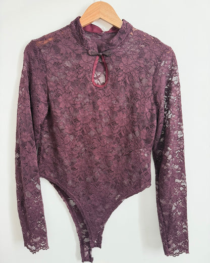 Body dentelle col mao violine