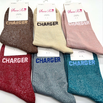 Chaussettes à Paillettes à Message " Charger "