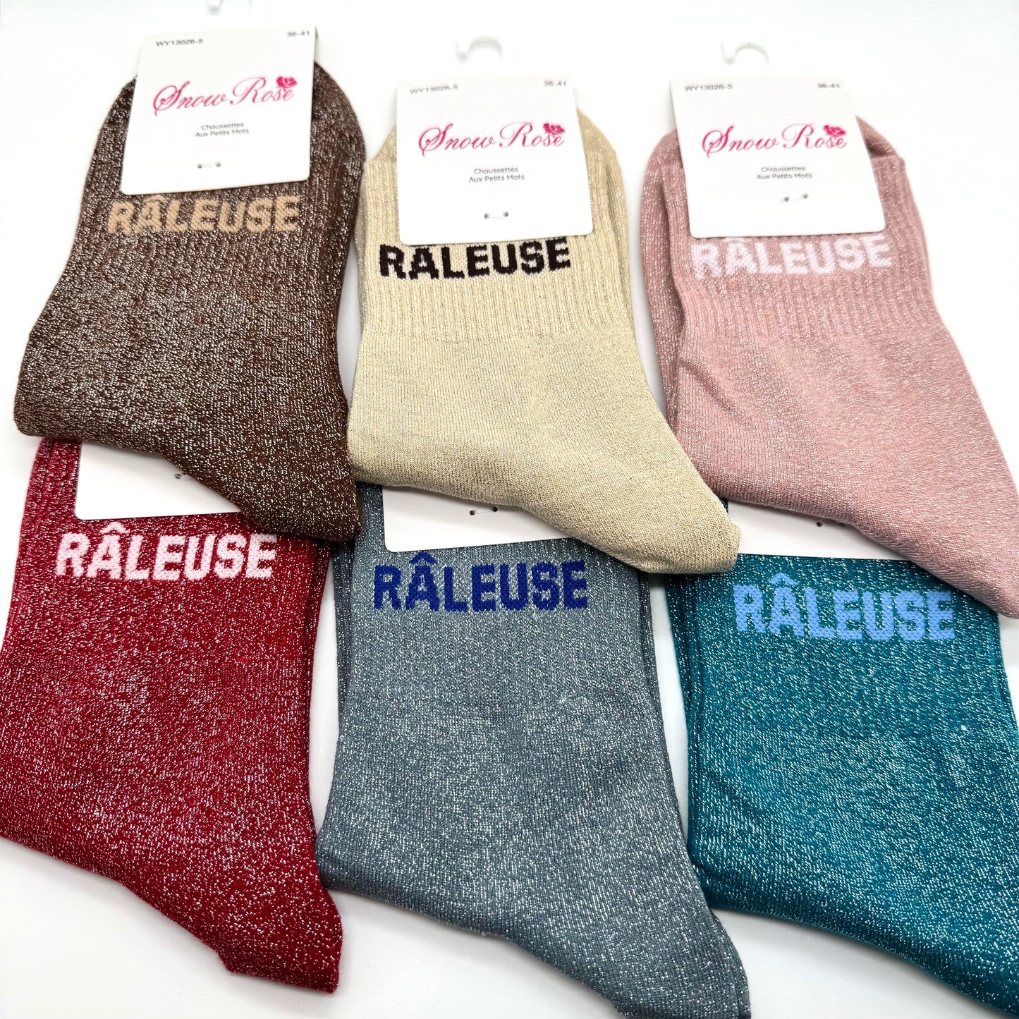 Chaussettes à Paillettes à Message " Râleuse "