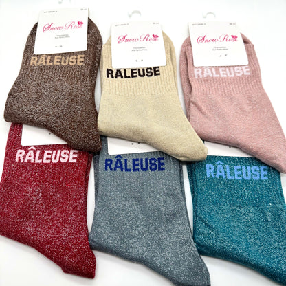 Chaussettes à Paillettes à Message " Râleuse "