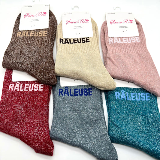 Chaussettes à Paillettes à Message " Râleuse "