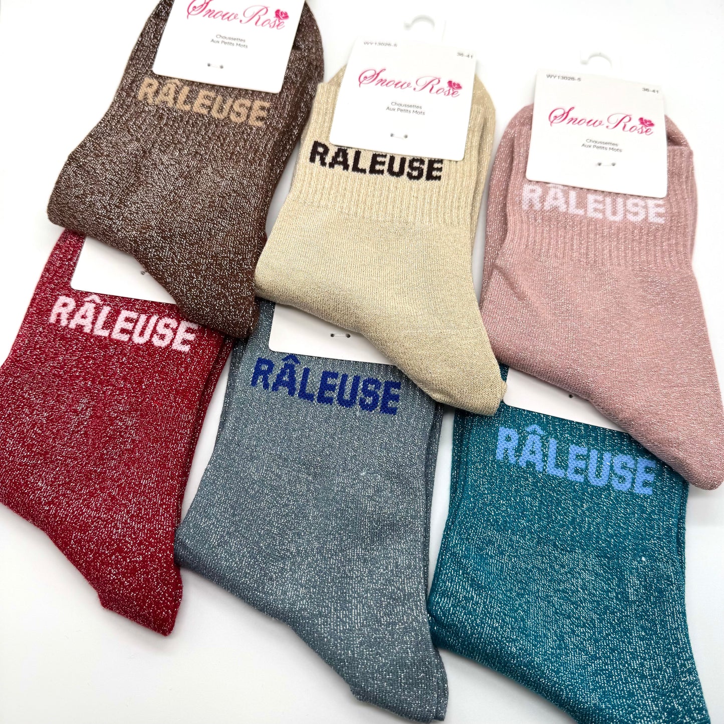 Chaussettes à Paillettes à Message " Râleuse "