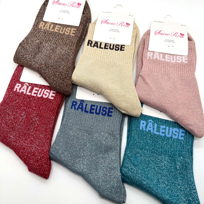 Chaussettes à Paillettes à Message " Râleuse "