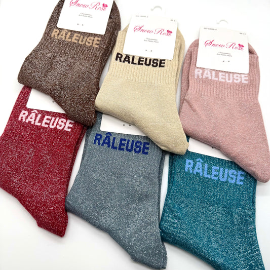 Chaussettes à Paillettes à Message " Râleuse "