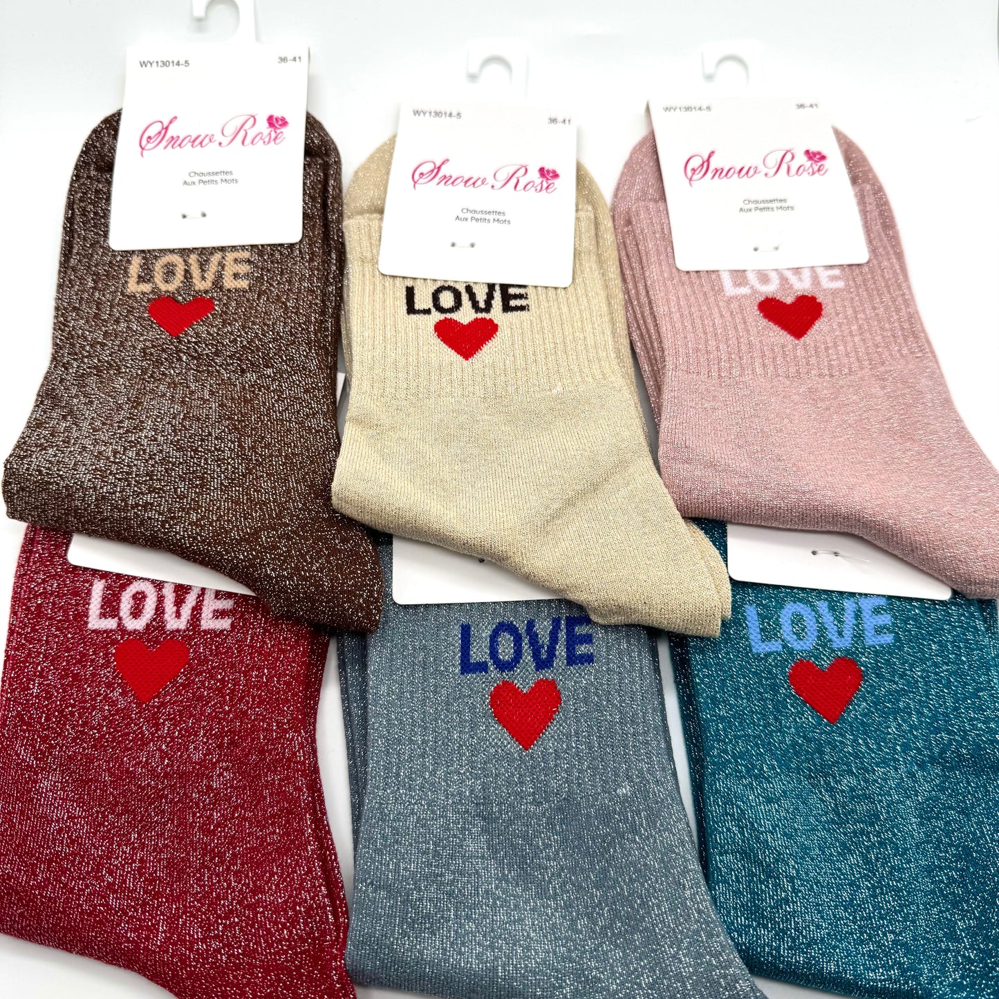 Chaussettes à Paillettes à Message " Love ♥️ "