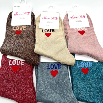 Chaussettes à Paillettes à Message " Love ♥️ "