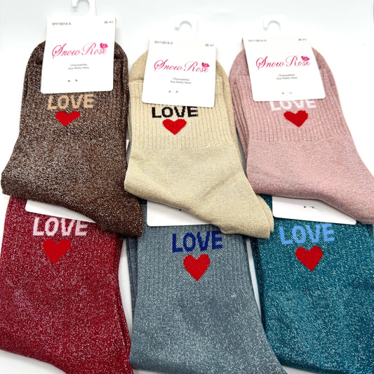 Chaussettes à Paillettes à Message " Love ♥️ "