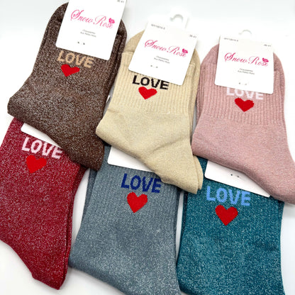 Chaussettes à Paillettes à Message " Love ♥️ "