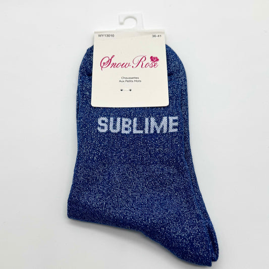 Chaussettes à Paillettes à Message " Sublime "