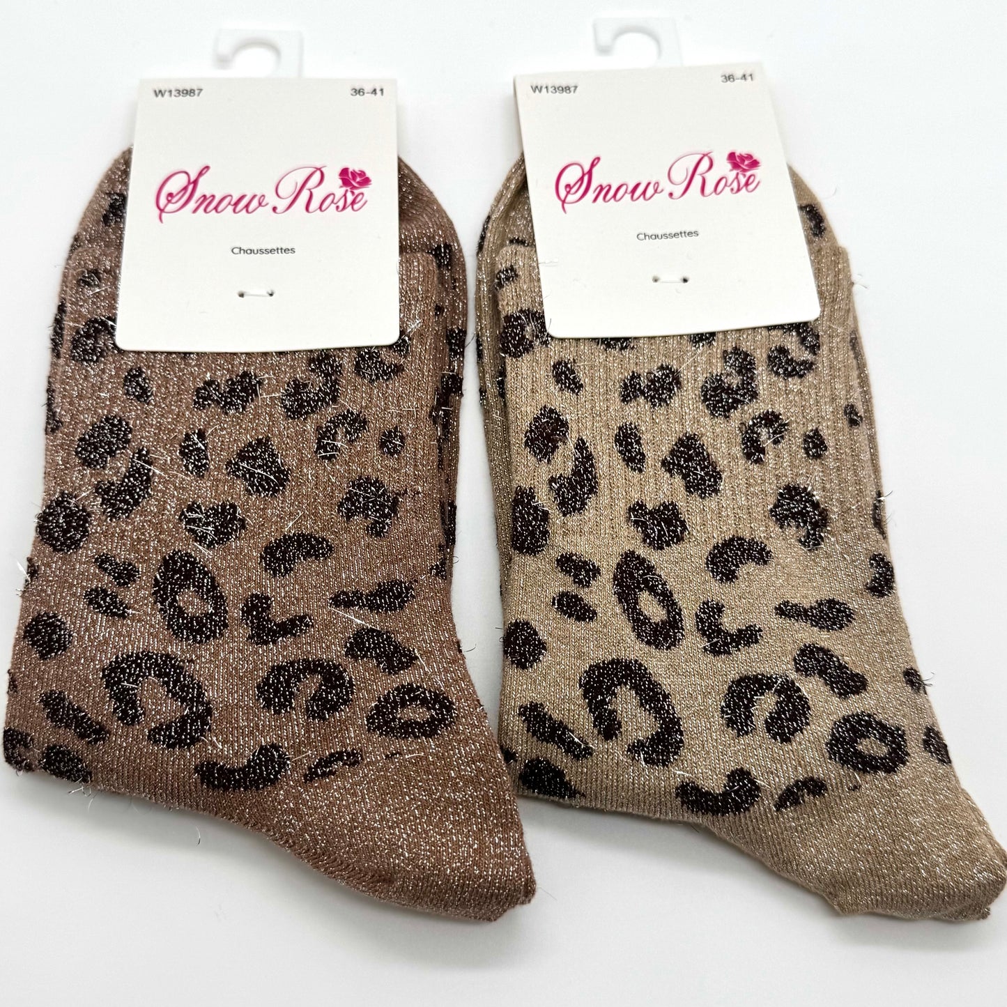 Chaussettes à Paillettes Léopard
