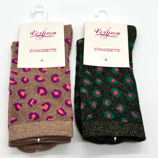 Chaussettes à Paillettes Léopard