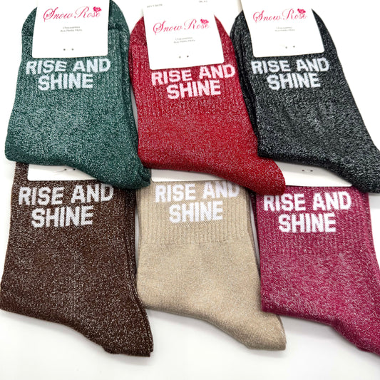 Chaussettes à Paillettes à Message " Rise And Shine "