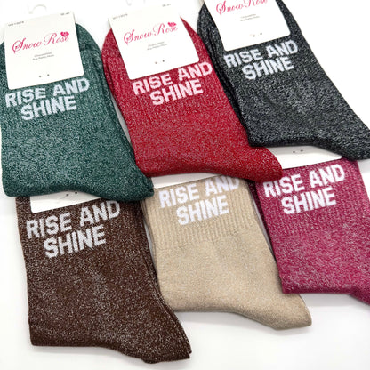 Chaussettes à Paillettes à Message " Rise And Shine "