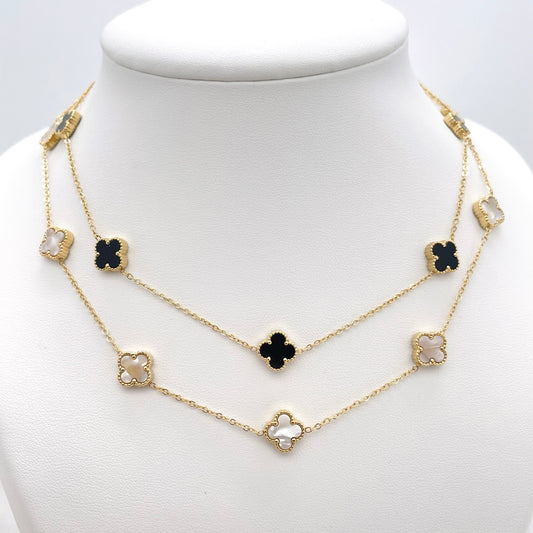 Collier Trèfle Maelya noir