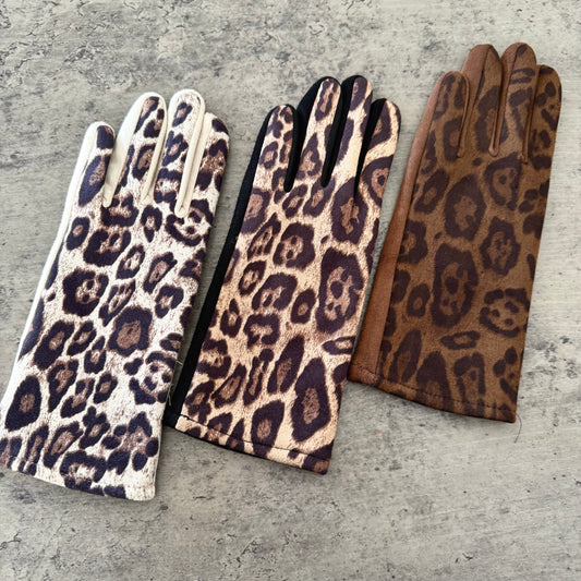 Gants Léopard Doublés – Avec Doigt Tactile