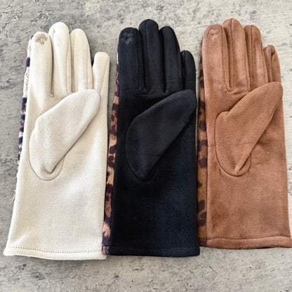 Gants Léopard Doublés – Avec Doigt Tactile