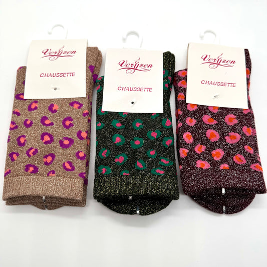 Chaussettes à Paillettes Léopard