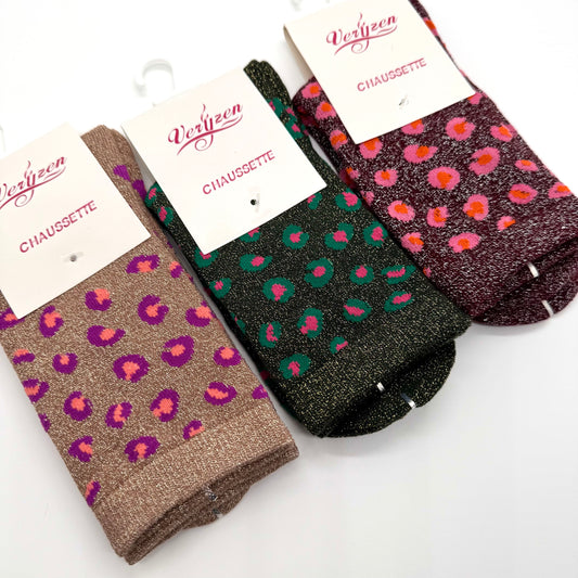 Chaussettes à Paillettes Léopard