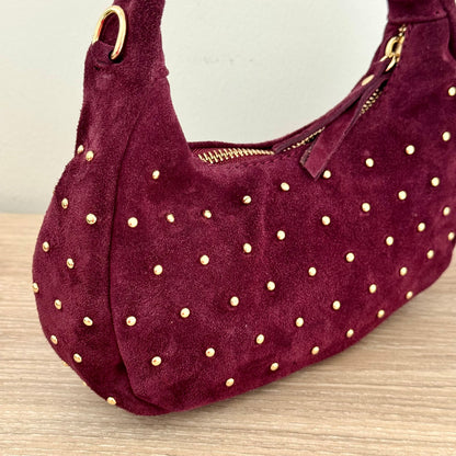 Mini Sac Suédé Clouté – Cuir véritable – Made in Italy