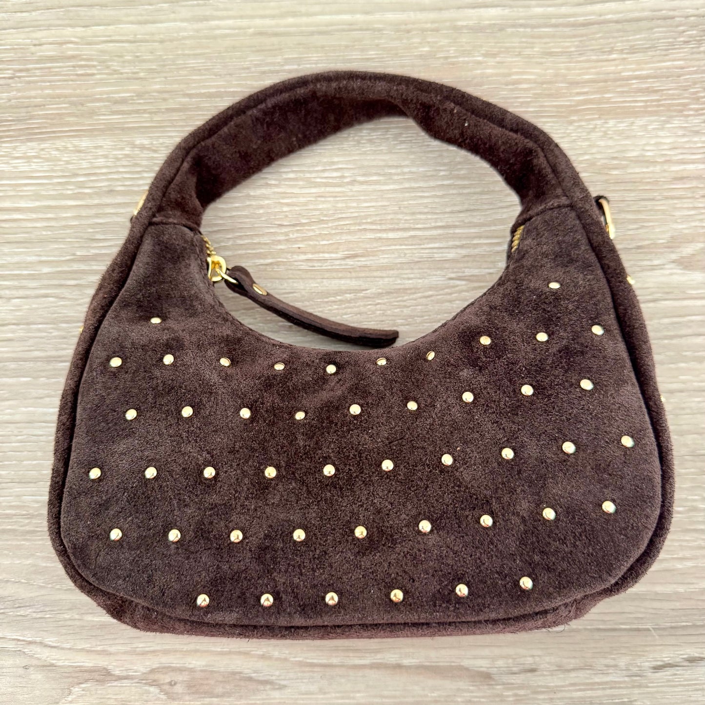 Mini Sac Suédé Clouté – Cuir véritable – Made in Italy