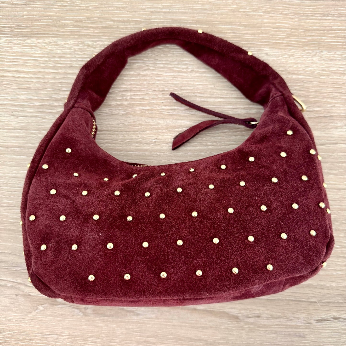 Mini Sac Suédé Clouté – Cuir véritable – Made in Italy