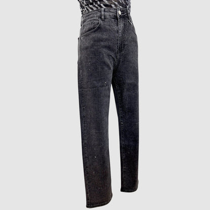 Jean gris strass