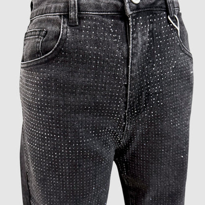 Jean gris strass