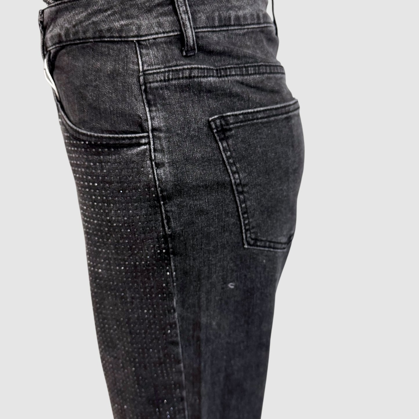 Jean gris strass
