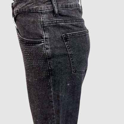 Jean gris strass