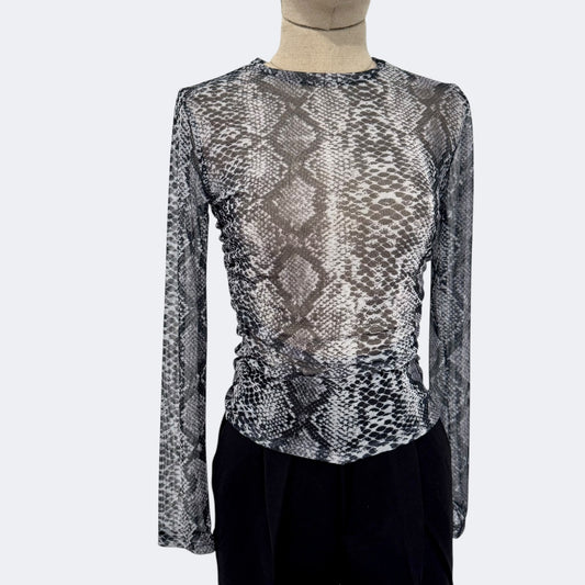 Top manches longues python gris